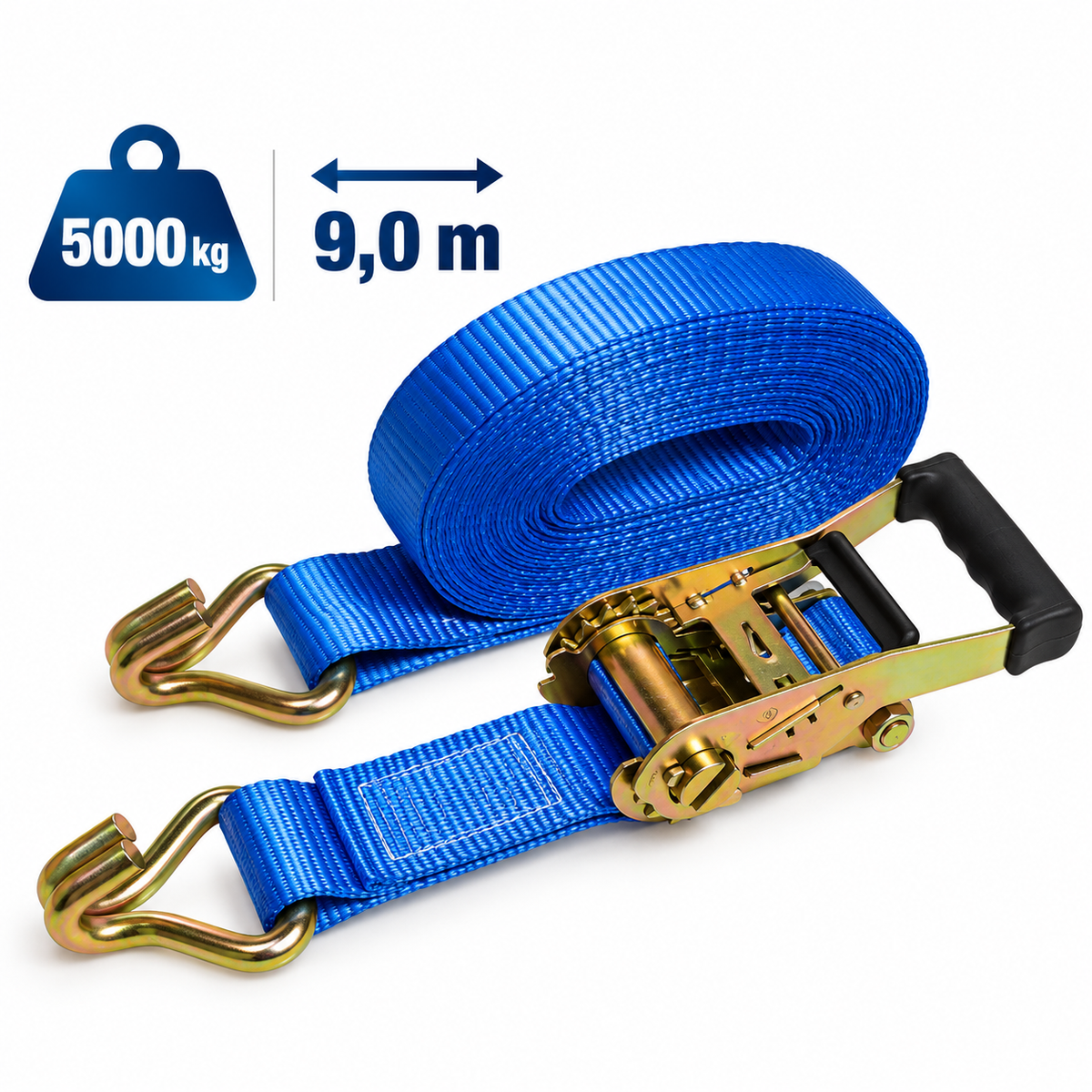 Trincaje para camión 50 mm x 9 m – 5.000 kg – Gancho abierto