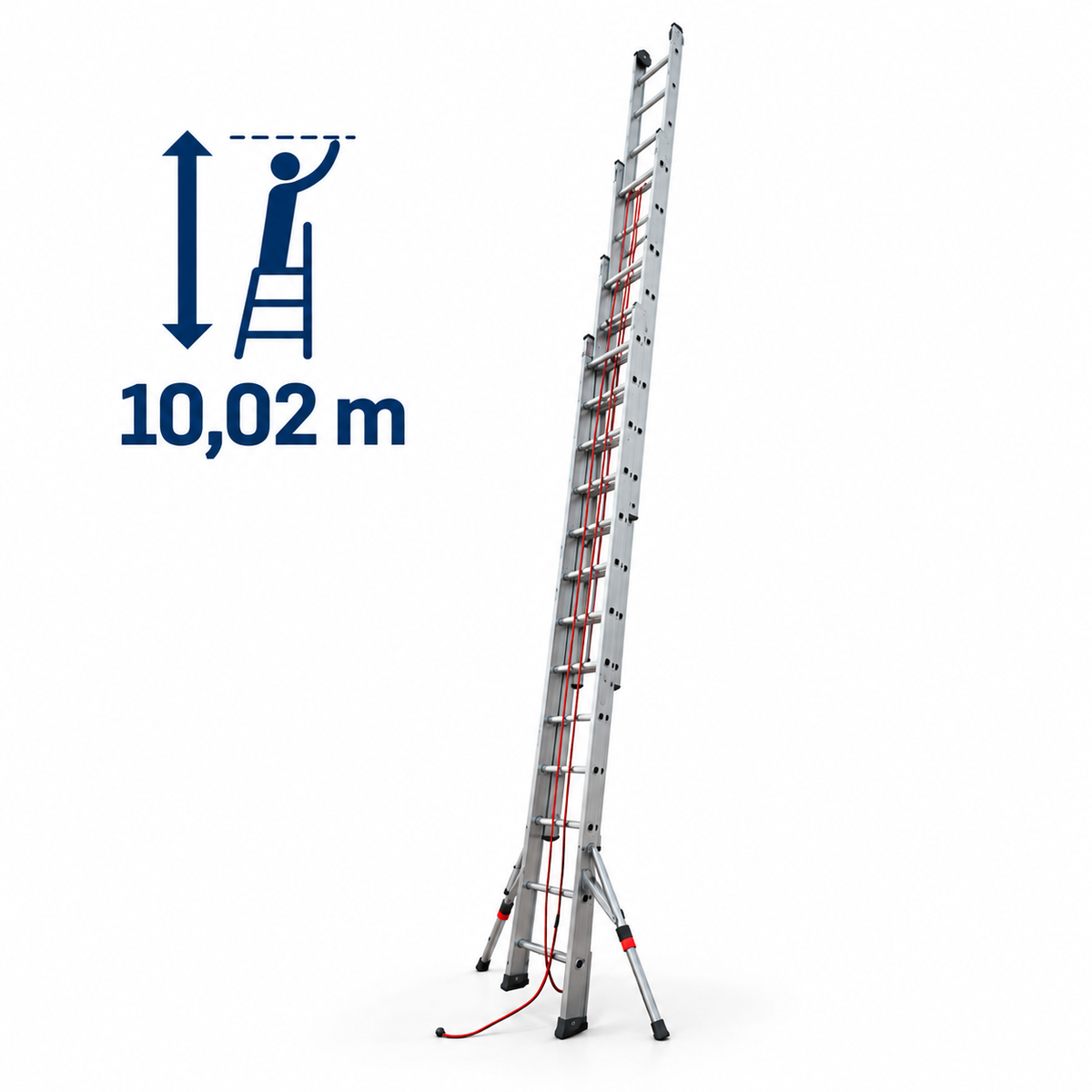 Escalera profesional extensible con cuerda TR3C – 14×3 peldaños
