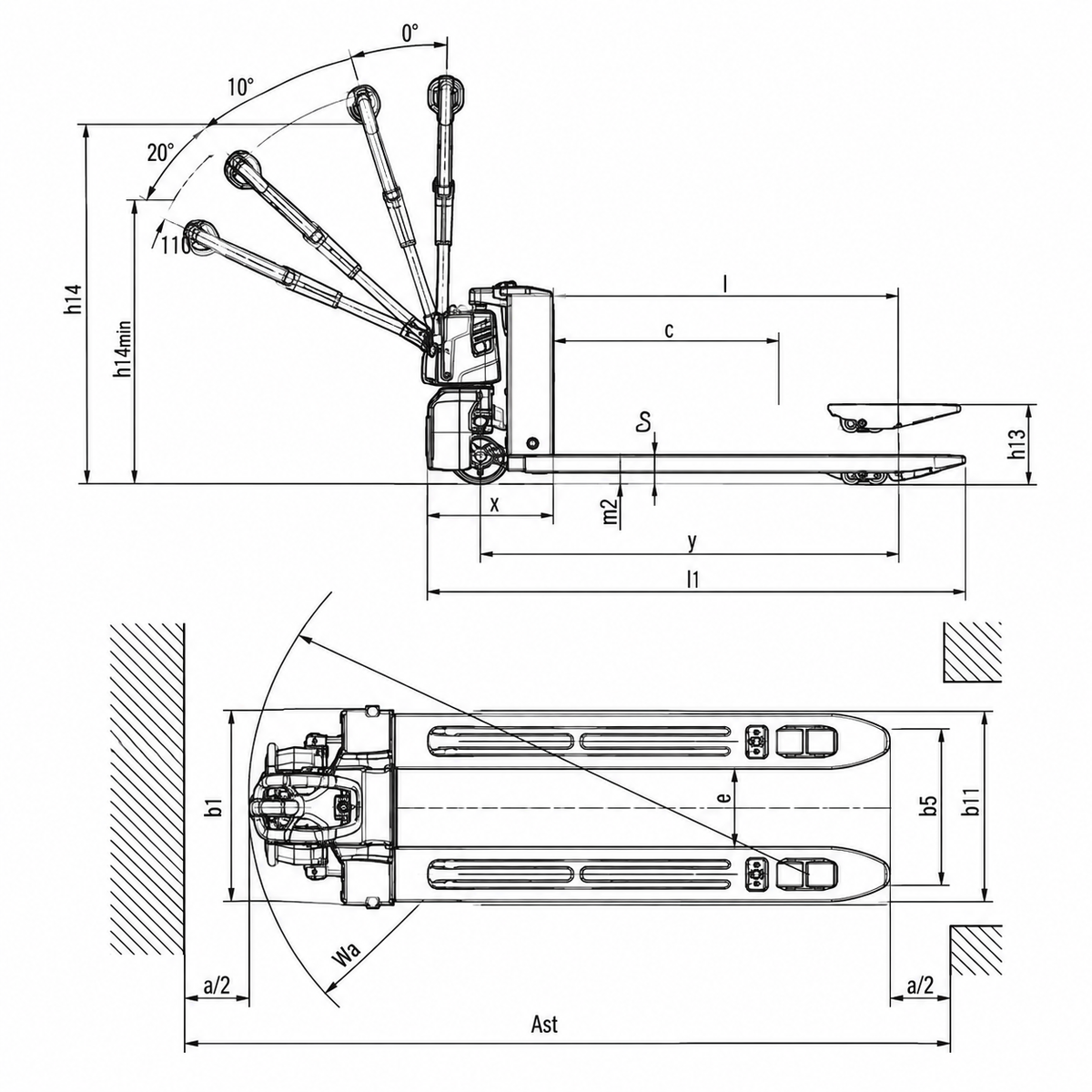 Transpaleta Eléctrica 1.500 kg con Batería de Litio TGE/S 1,5 DPP