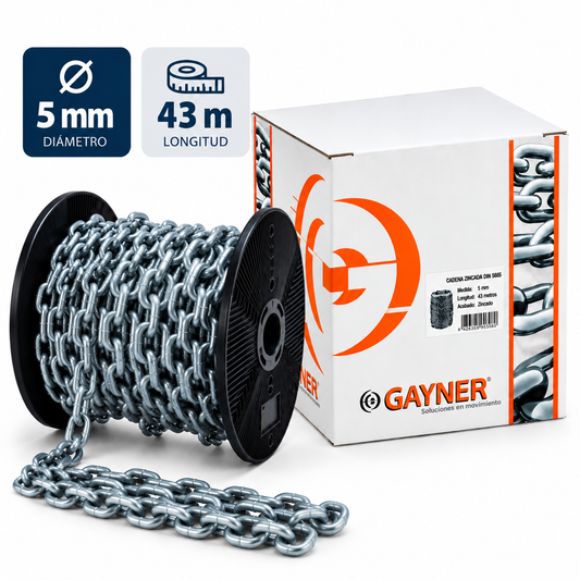 Cadena de acero inoxidable AISI 316 Ø5 mm – Rollo 43 m DIN 5685/A