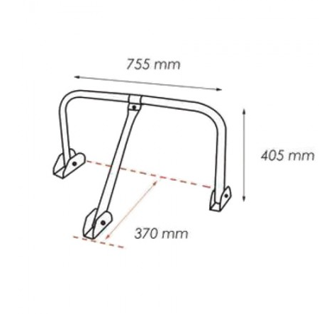 Barrera de Parking Abatible de Acero – 755 mm